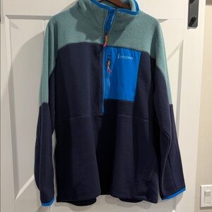 Cotopaxi Men's Zip-Up Sweater - Teal and Navy